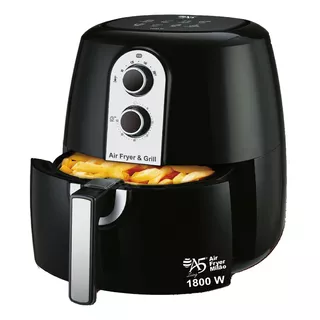 Fritadeira Elétrica Air Fryer A5 Milão Sem Óleo Preta Cor Preto 110v