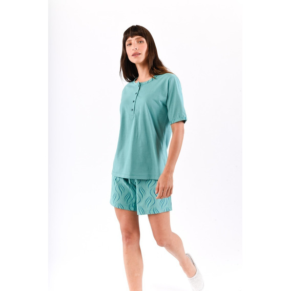 Pijama Manga Corta Short 100% Algodón Ropa De Dormir Lumiere