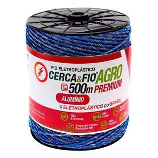 Fio Eletroplastico Para Cerca Elétrica Alumínio 09x06 500m