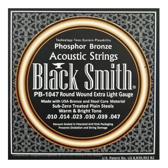 Encordado Acustica Blacksmith 010-47 Phospor Bronze