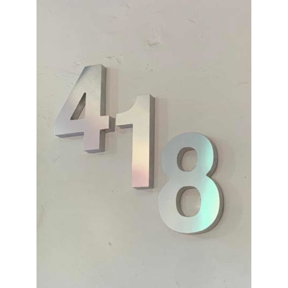 3 Números 3d Para Casa Aluminio Inoxidable
