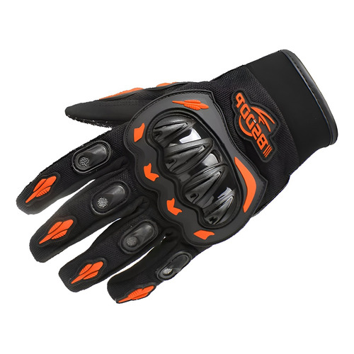 Guantes Para Moto Protección Invierno Impermeables Ciclismo Color Negro/Naranja Talla XL