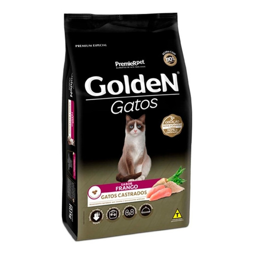 Alimento Golden Premium Especial Castrados para gato adulto sabor frango em sacola de 3kg