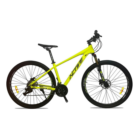 Bicicleta Aro 29 Montañera Fuxion 27 Cambios Nuevas Color Verde Limón Tamaño Del Cuadro M