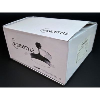 Ventilador De Techo Retráctil Windstyle Blanco Y Madera Nat