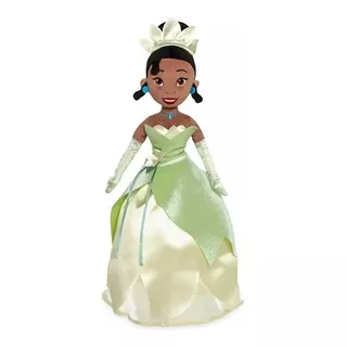 Boneca Tiana Pelúcia Macia Vestido Cetim Veludo Disney 50 Cm