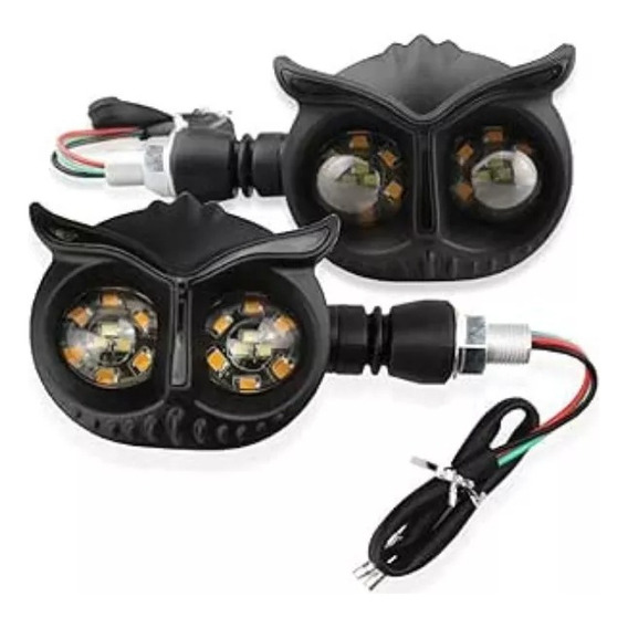 Par Direccionales Led Indicador Moto Búho Luces Universal