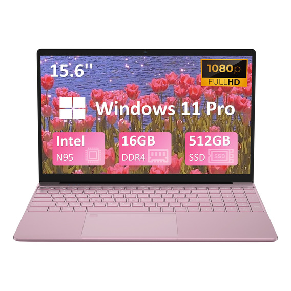Auusda Laptop Intel Celeron N95 16gb Ram 512gb Ssd Pink