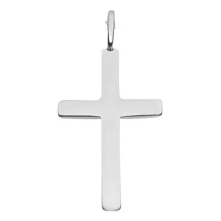 Pingente De Prata 925 Crucifixo Chapado 3,4cm Prata Italiana