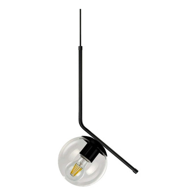 Colgante 1 Luz Ballon Negro Vidrio Apto Led E27 Moderno