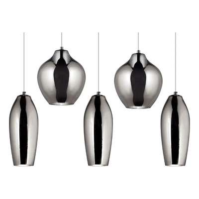 Colgante 3vicen-2jacin Vj/5 Lineal 80cm 5xe27 Vidrio Cromo Cromo