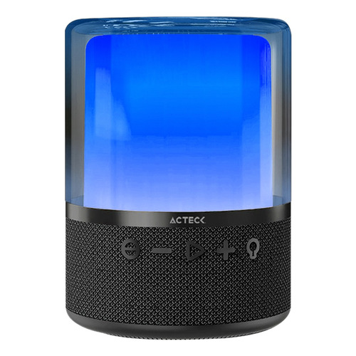 Bocina Bluetooth Acteck 5.2 20w Iluminación Rgb Glee Pure Color Negro