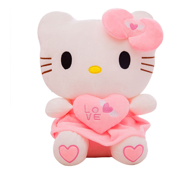 Peluche Hello Kitty Con Corazón Kawaii Para Regalo 40cm