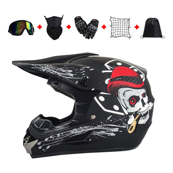 Casco Para Motocicleta Todoterreno Certificado Dot + Regalo