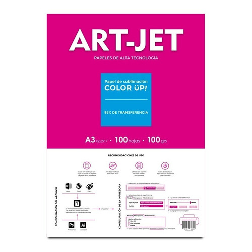 Papel Para Sublimar Específico A3 Art-jet® 100 Hojas Color Blanco