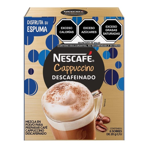 Nescafé Cappuccino Descafeinado 120g - Caja Con 6 Unidades