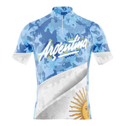Remera De Ciclismo Manga Rangla Argentina Camuflada