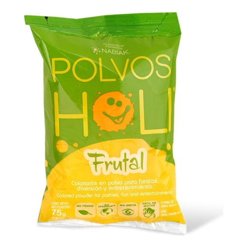 Polvos Holi Frutal 75gr Fiestas Eventos Bombas Humo Colores Color Amarillo-vainilla