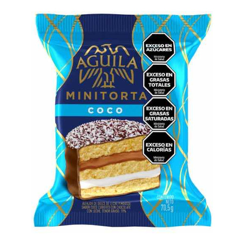 Alfajor Triple Aguila mini torta Coco y dulce de leche 70,5g Arcor