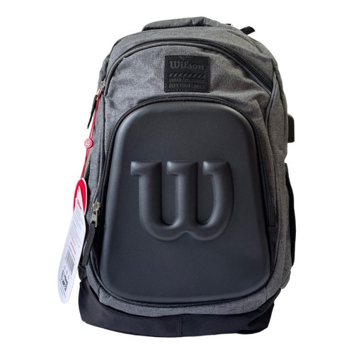 Morral Escolar Mochila Universitaria Wilson G Bolso Unisex Color Gris oscuro Diseño de la tela BOSTON