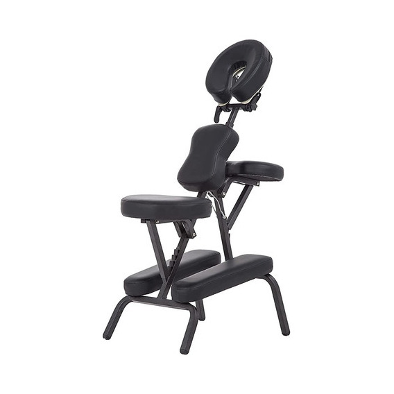 Silla De Masaje Portatil Vinil Premium Shiatsu Negra Vanlig Color Negro