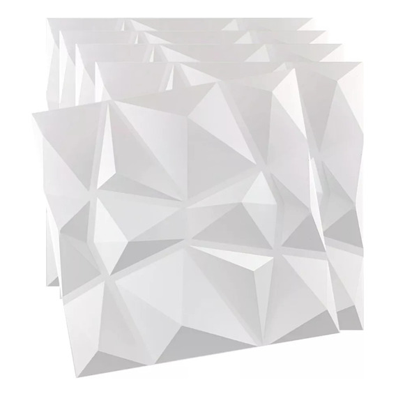 Panel 3d Decorativo 30x30cm Paquete 12pz Pared Blanca Color Blanco