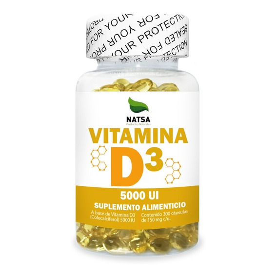 Vitamina D3 5,000 Iu, 300 Softgels Sabor N/A