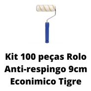 Kit 100 Rolos Lã Anti-respingo 9cm C/suporte Econômico