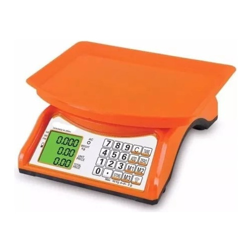 Bascula Pesa Balanza Digital 40kg Recargable Comercial Color Naranja claro