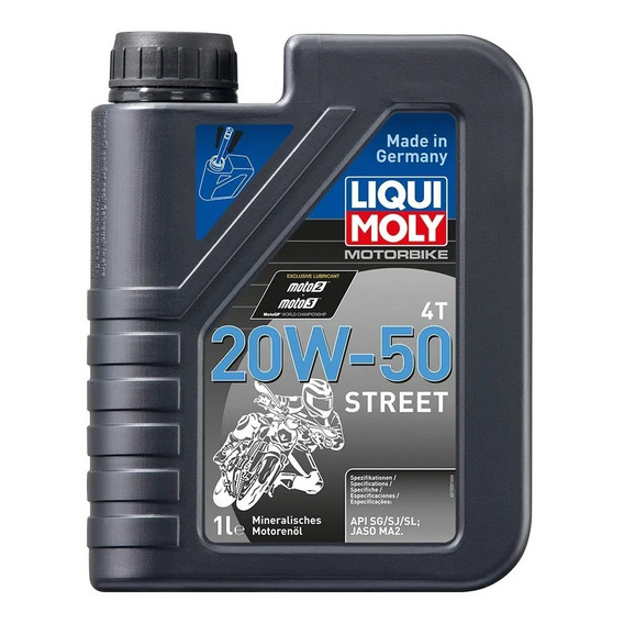 Aceite para motor Liqui Moly semi-sintético 20W-50 para motos y cuatriciclos de 1 unidad