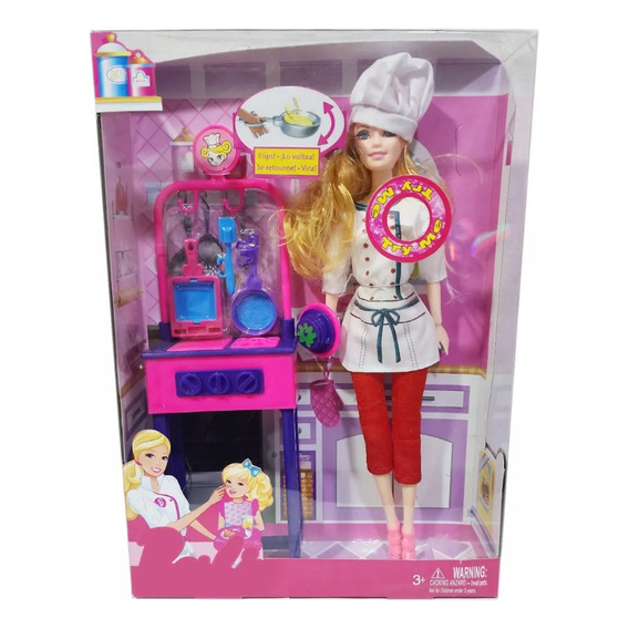 Muñeca Chef Cocinera Y Accesorios Blanco Giantoys 3388