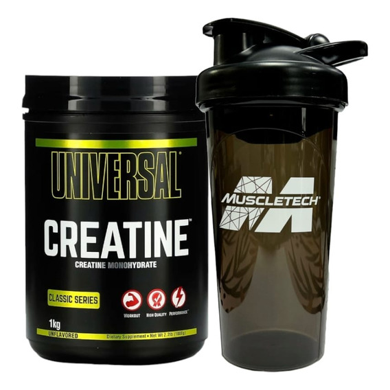 Creatina Monohidrato 1kg 200sv + Shaker Universal Nutrition