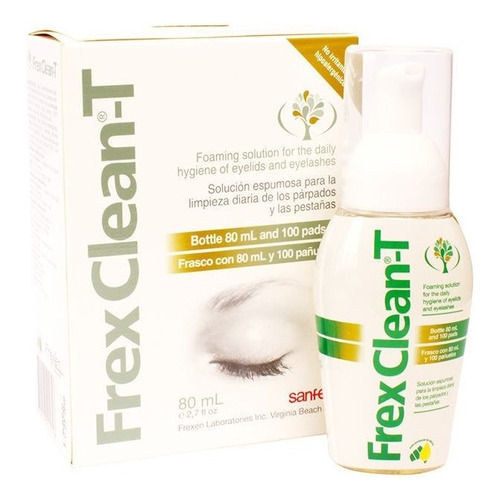 Frex Clean-t Limpieza Parpados Pestañas Solución 80ml+80 Pañ Momento de aplicación Día/Noche Tipo de piel Todo tipo de piel