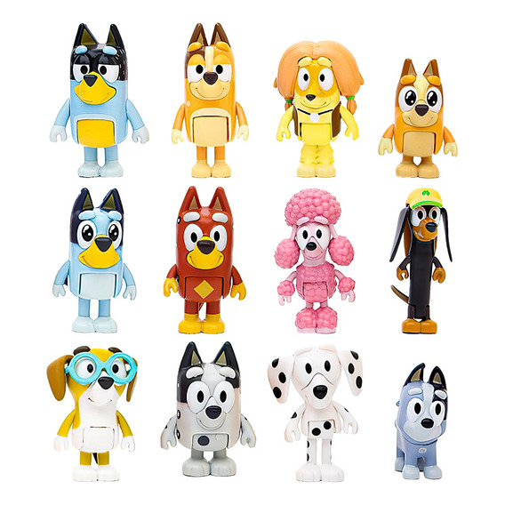 12pcs Bluey Familia Y Amigos Figura Modelo Juguete Regalo