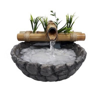 Fonte/agua/cascata/bambu Mini Base Resina Imitando Pedra 01