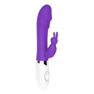 Vibrador Usb Consolador Conejito Clítoris Punto G Silicona Color Violeta