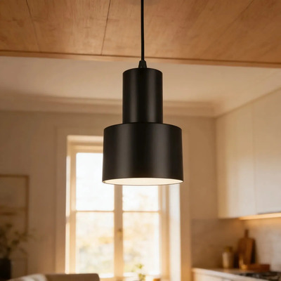Colgante 1 Luz Nero Negro Apto Led E27 Deco Luz Desing Negro