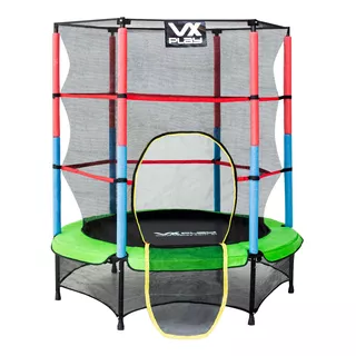 Cama Elastica Vxplay 1,40mts Red De Proteccion Reforzada Color De La Lona De Salto Negro Color Del Cobertor De Resortes Verde