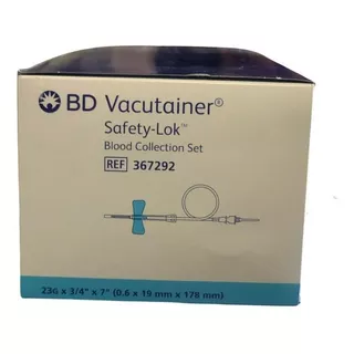 Mariposa Scalp Vacutainer Safety-lok Aguja 23g 3/4  7  50un