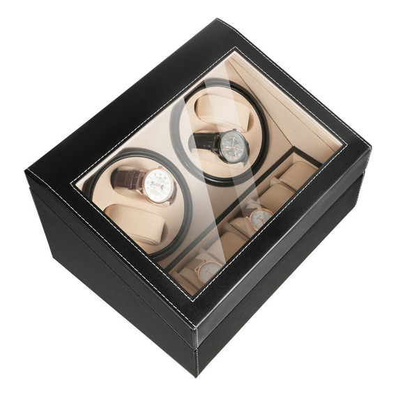 Enrollador Automático De Relojes, Caja De Exhibición Negro