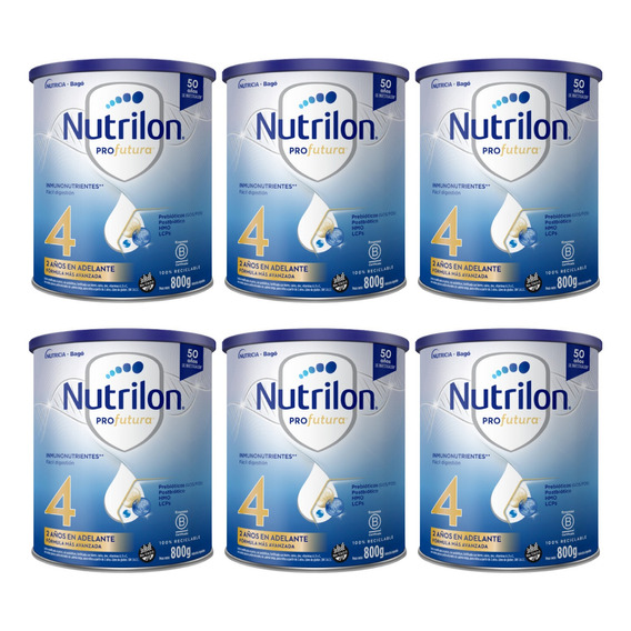 Nutrilon Profutura 4 Leche En Polvo 800 Gr Combo X 6 Latas 