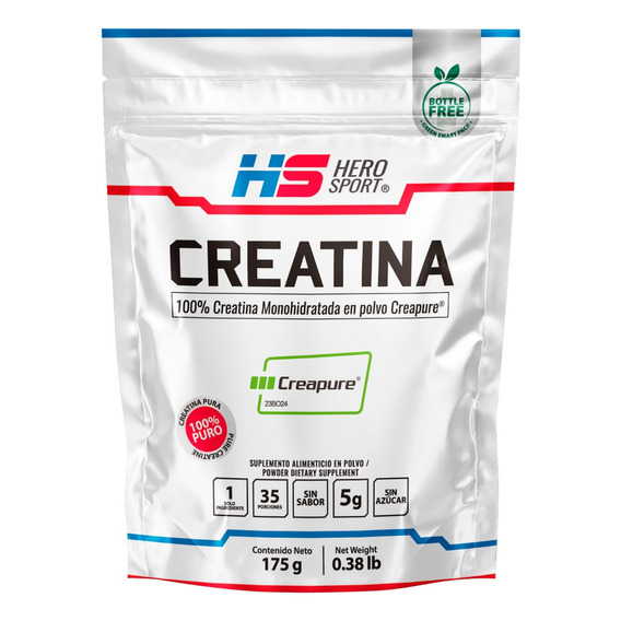 Hero Sport Creatina Monohidratada Creapure 175g. 100% Pura Sabor Sin sabor