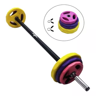 Set Pesas Body Pump 20 Kgs Sportfitness Encauchado Kit Barra