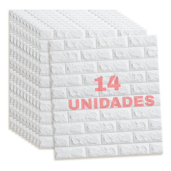 Papel Tapiz Ladrillo Blanco 3d Pack 14 Unid - Autoadhesivo