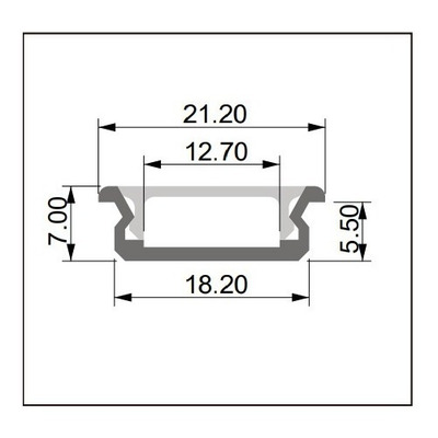 Perfil 1 Mt Led Aluminio Con Fuente Cocina Alacena Vestidor