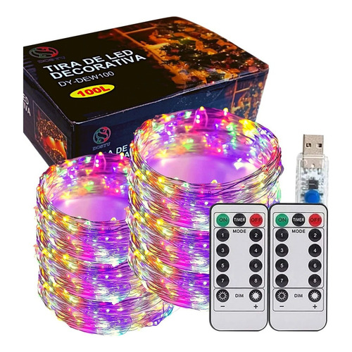 Tira Led Decorativa Antiagua C/control 20 Mts 200 Leds 2pzs Color de la luz RGB