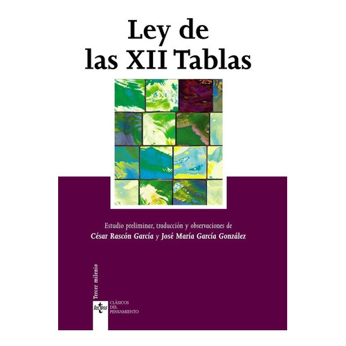 Ley De Las Xii Tablas, De -. Editorial Tecnos, Tapa Blanda En Español