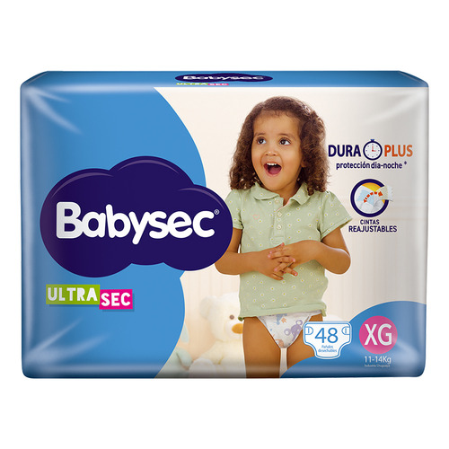 Pañales de bebé Babysec Ultrasec talle XG paquete de 48 unidades
