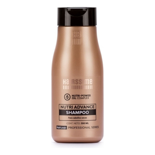 Shampoo Hairssime Hairlogic Nutri Advance de coco en botella de 350mL por 1 unidad