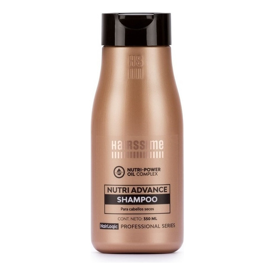 Shampoo Hairssime Hairlogic Nutri Advance de coco en botella de 350mL por 1 unidad